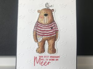 Handgemachte Grußkarte Meer-Bär #1 | Man sitzt zu wenig am Meer