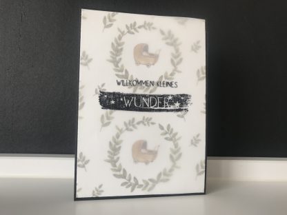Handgemachte Grußkarte Hallo Baby #2 | Willkommen kleines Wunder